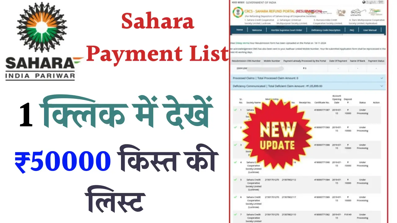 Sahara Payment List Check 2025